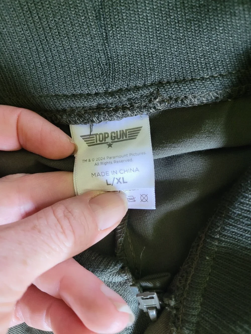 Top Gun Flight Suit Costume - Olive Green Jumpsuit - Picture 15 of 16